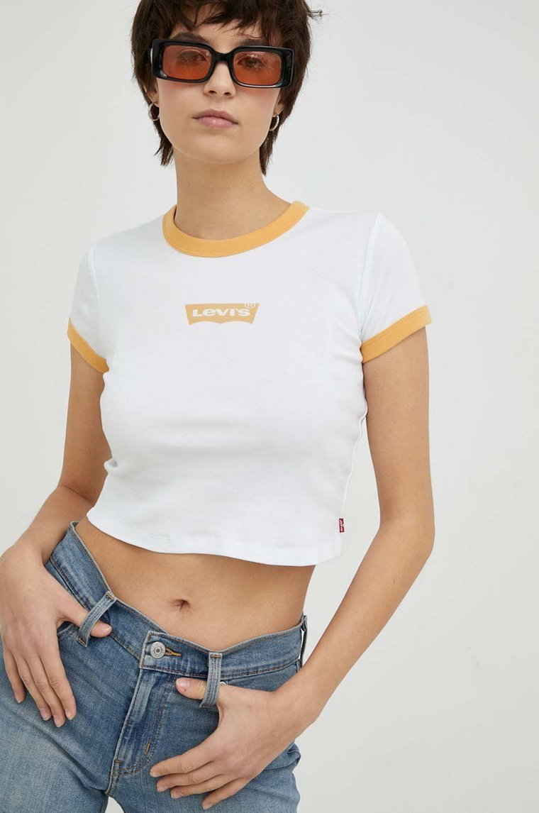 Levi's t-shirt bawełniany kolor biały