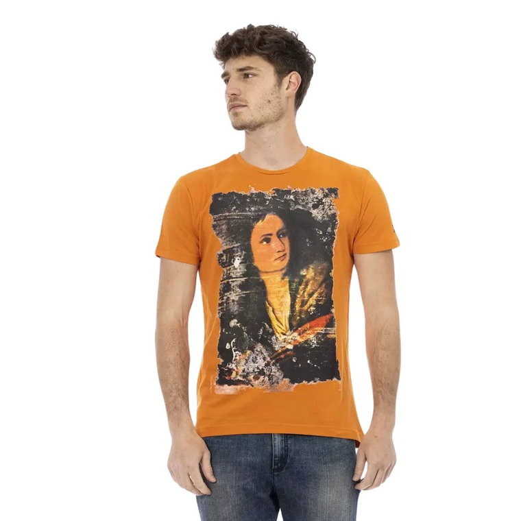 Action Orange T-Shirt z Okrągłym Dekoltem Trussardi