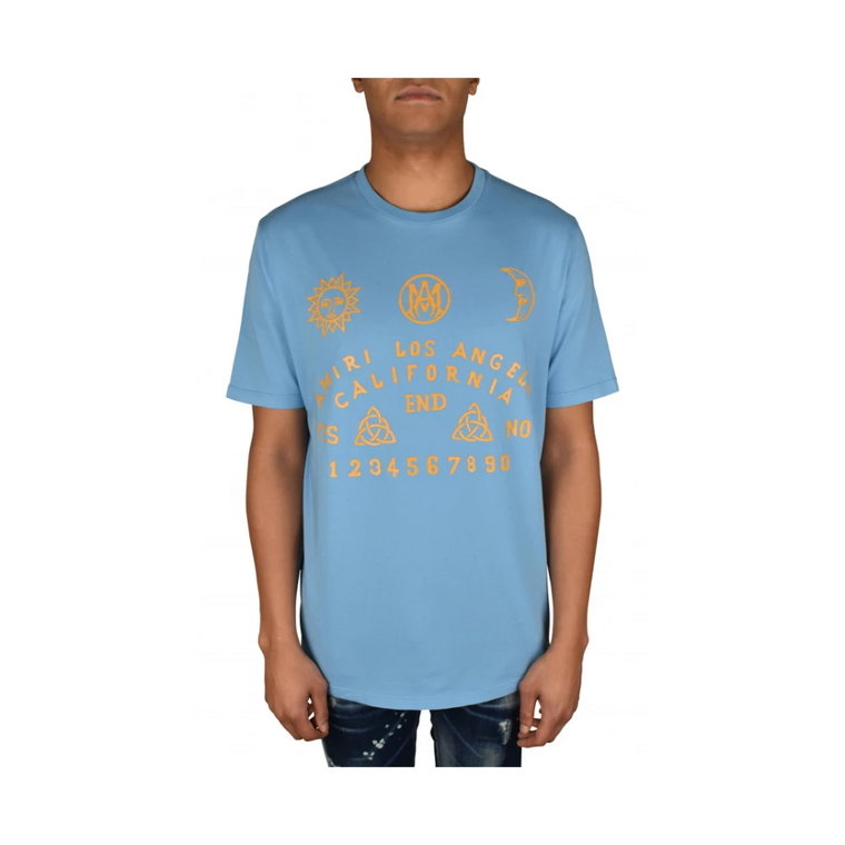 Luksusowy Sky Blue T-shirt z Grafiką Amiri