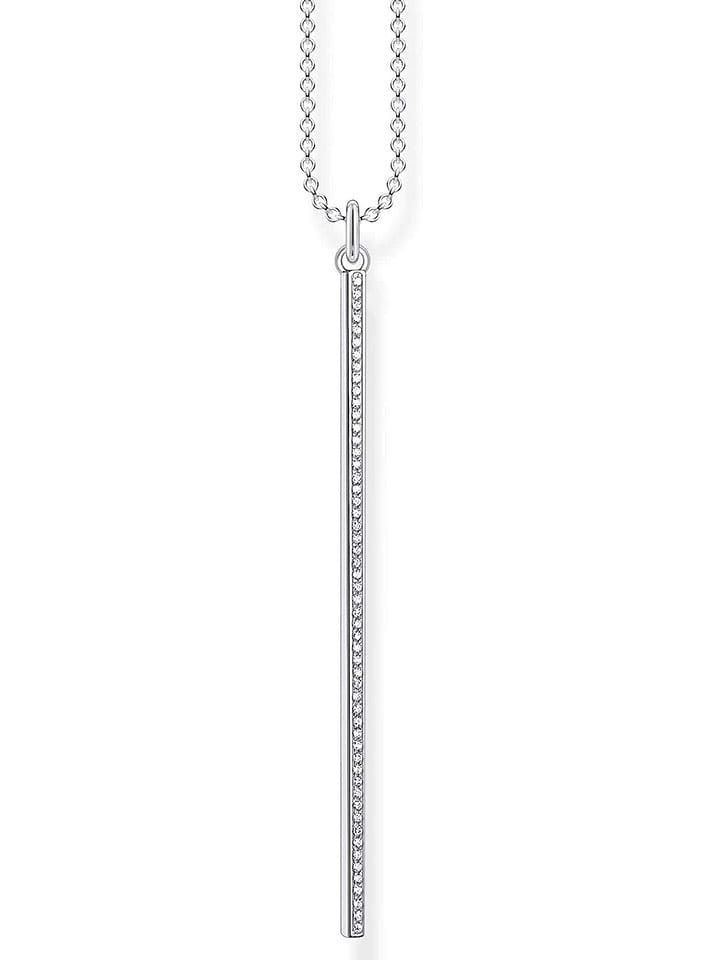 Thomas Sabo Srebrny naszyjnik z cyrkoniami - dł. 45 cm