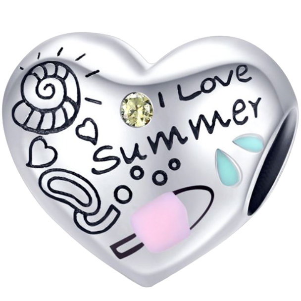 CHARMS SERCE SUMMER srebro 925 koralik