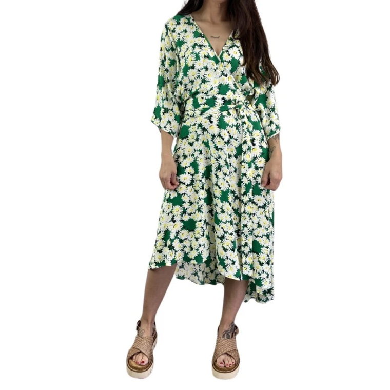 Zielona sukienka w kwiaty Diane Von Furstenberg