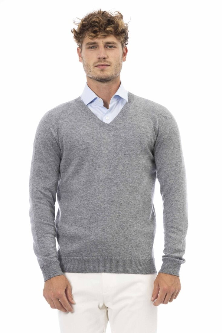 Swetry marki Alpha Studio model AU002A kolor Szary. Odzież męska. Sezon: