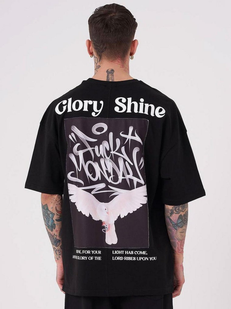 Koszulka Z Krótkim Rękawem Oversize Czarna Machinist Glory Shine