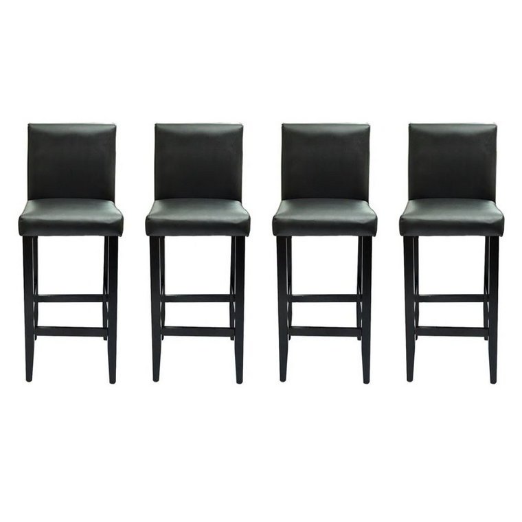 Krzesła barowe ze sztucznej skóry 4 szt. czarne kod: V-160715