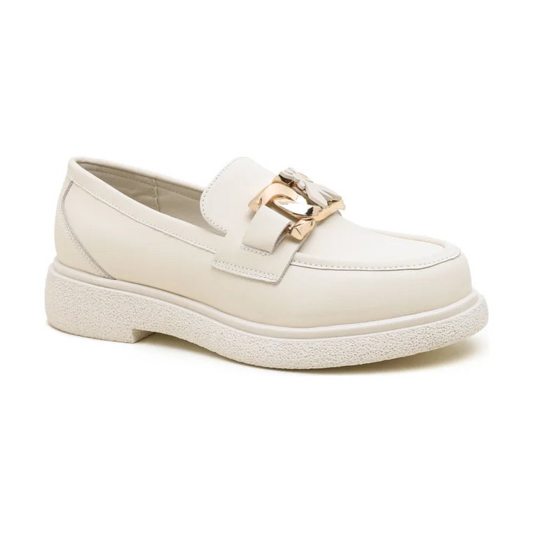 Patrizia Pepe Skórzane espadryle NAPPA OFFWHITE