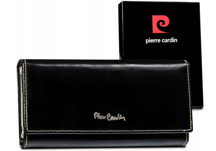 Elegancki, klasyczny portfel damski ze skóry naturalnej  Pierre Cardin