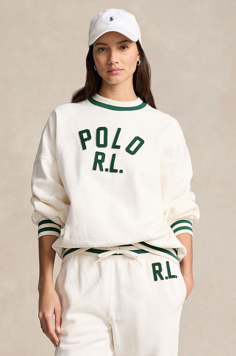 Polo Ralph Lauren bluza damska kolor biały z aplikacją 211941211