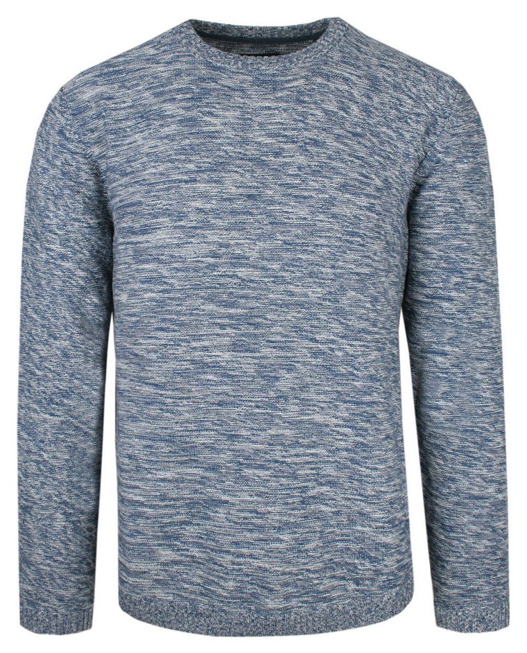 Oryginalny Sweter Męski Pioneer  Bawełna  Melanżowa Tkanina - Niebieski