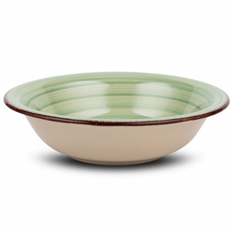 Talerz ceramiczny, OIL GREEN, obiadowy, głęboki, na zupę, 22 cm kod: O-10-099-203