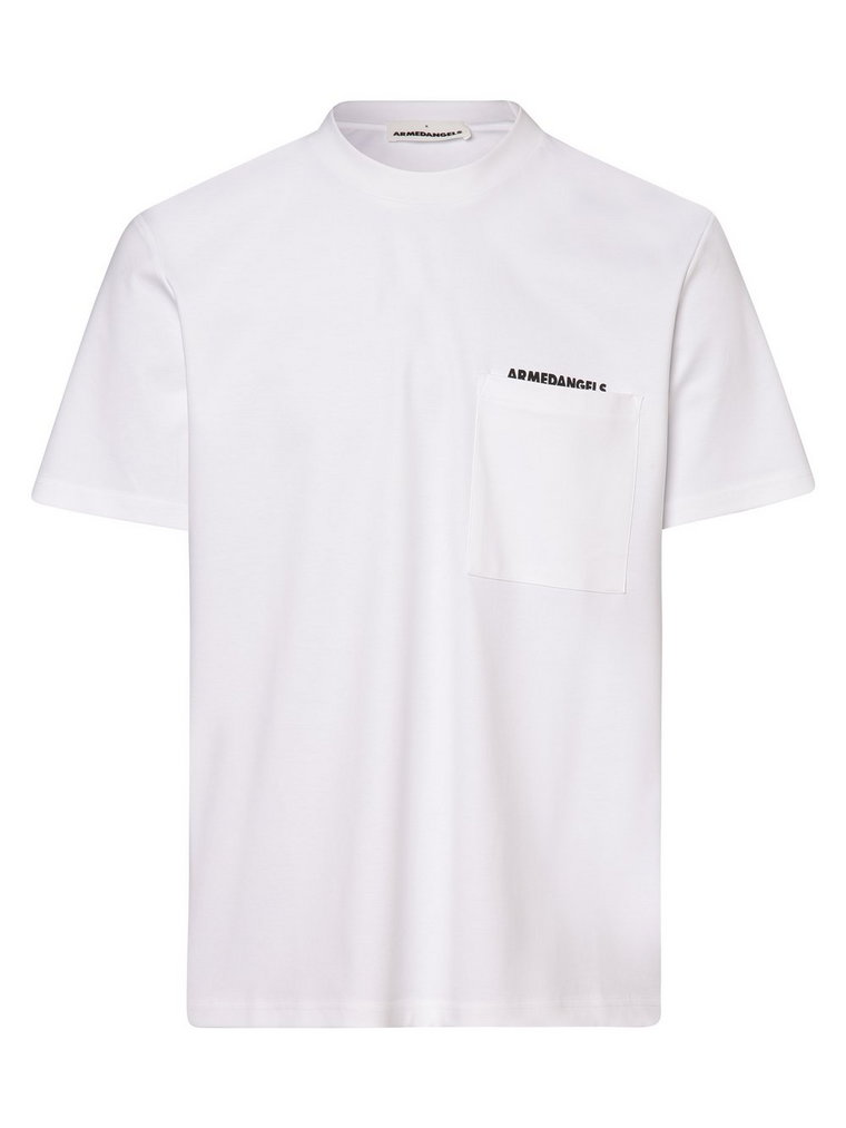 ARMEDANGELS - T-shirt męski  Aango, biały