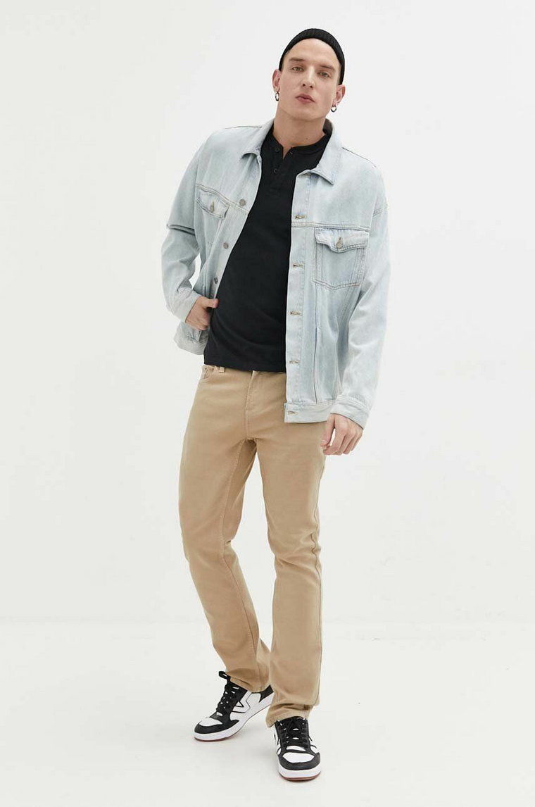 Hollister Co. jeansy męskie kolor beżowy