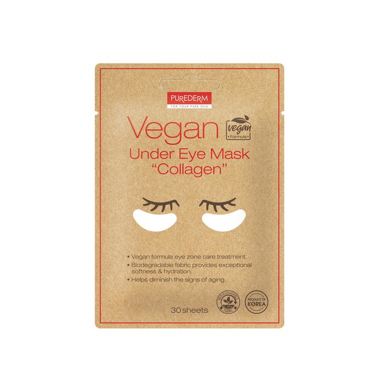 Purederm Vegan under eye mask Wegańskie płatki pod oczy z kolagenem 30szt