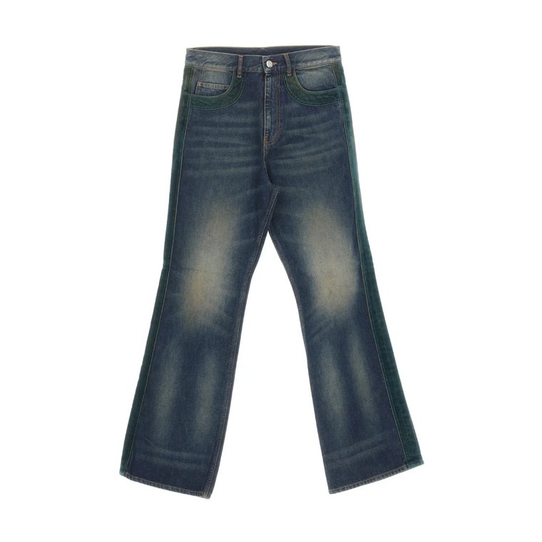 Spodnie z dżinsu z aksamitnymi naszywkami Bluemarble