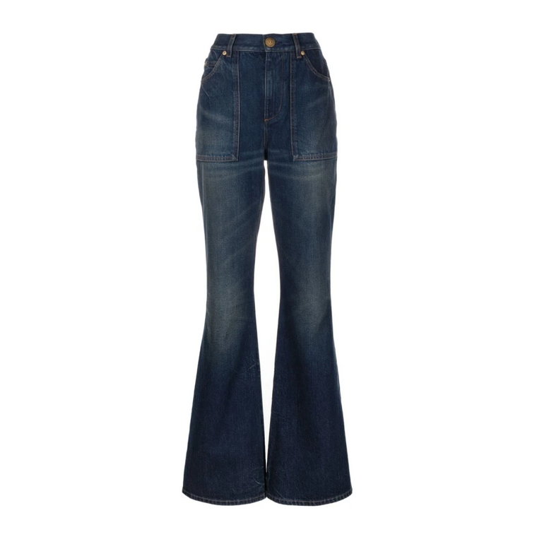 Wintage jeansy z rozszerzanymi nogawkami Balmain