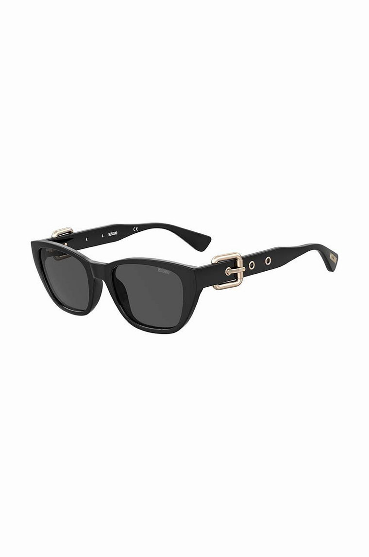 Moschino okulary przeciwsłoneczne damskie kolor czarny