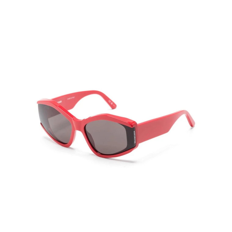 Czerwone Okulary przeciwsłoneczne z oryginalnymi akcesoriami Balenciaga