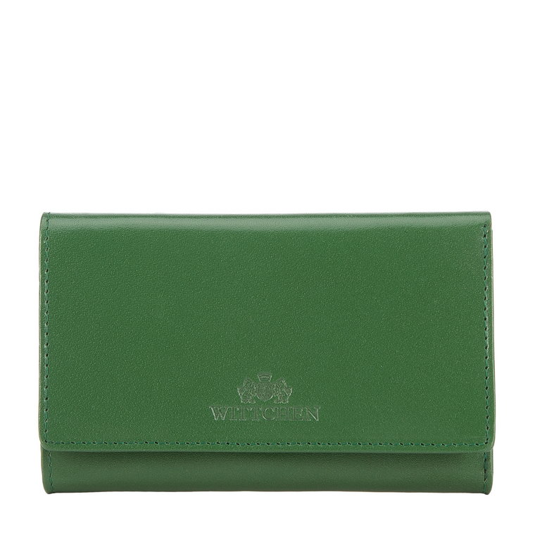 Damski portfel z gładkiej skóry średni zielony
