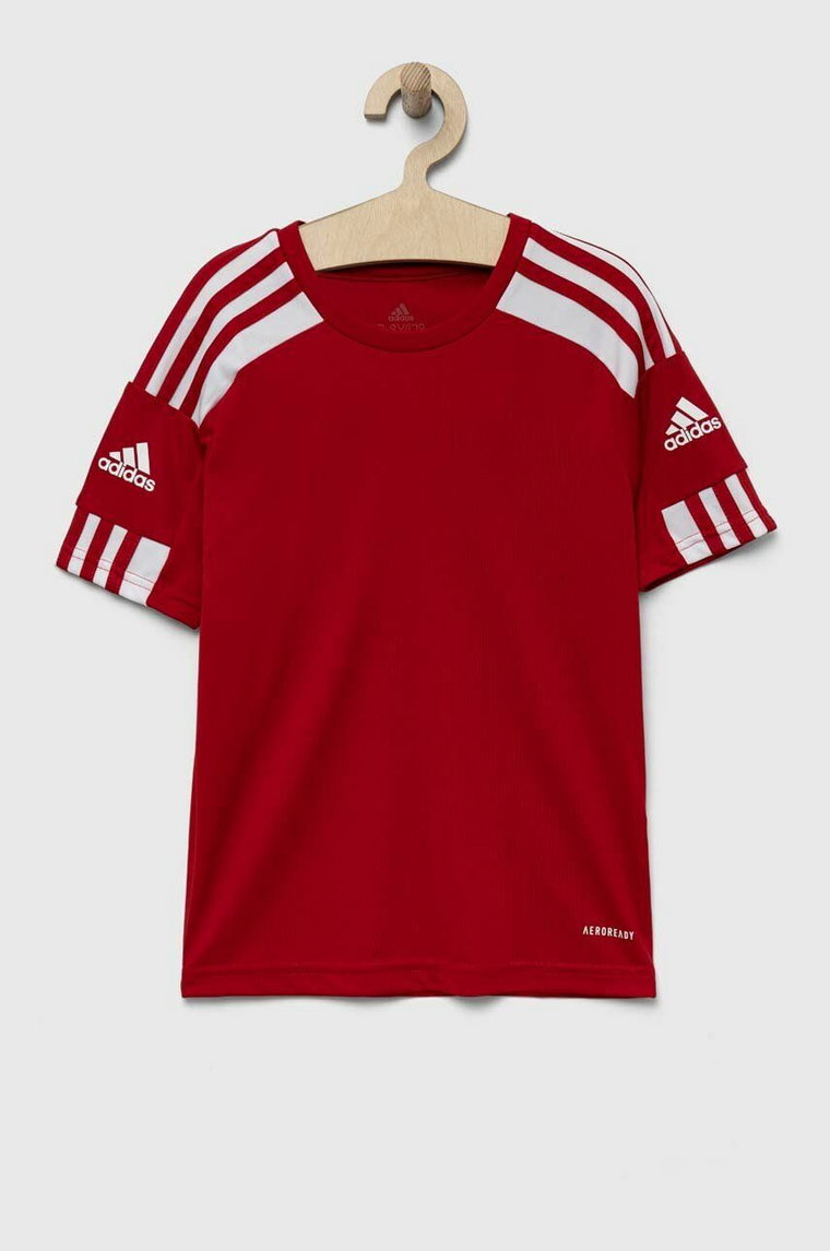 adidas Performance t-shirt dziecięcy kolor czerwony wzorzysty