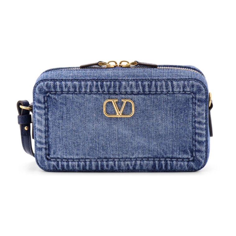 Denim Mini Torba na ramię z VLogo Valentino Garavani