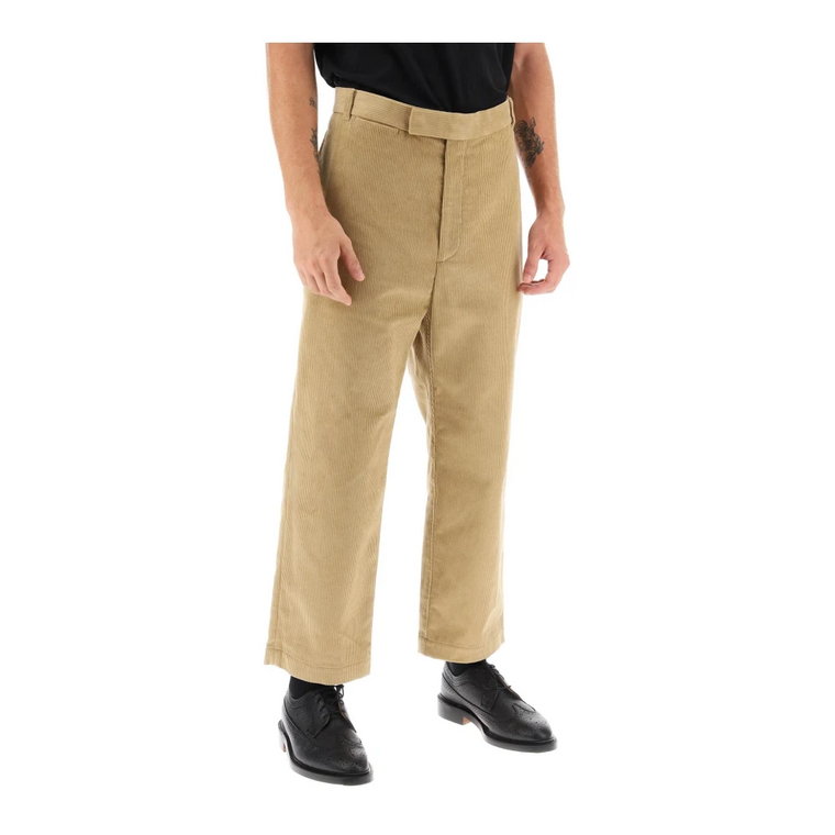 Spodnie z Krótkimi Nogawkami z Sztruksu z Tricolorowym Detalem Thom Browne