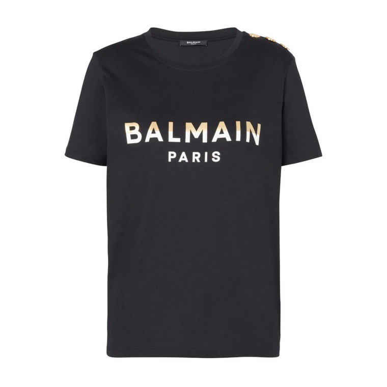 Klasyczne czarne koszulki i pola Balmain