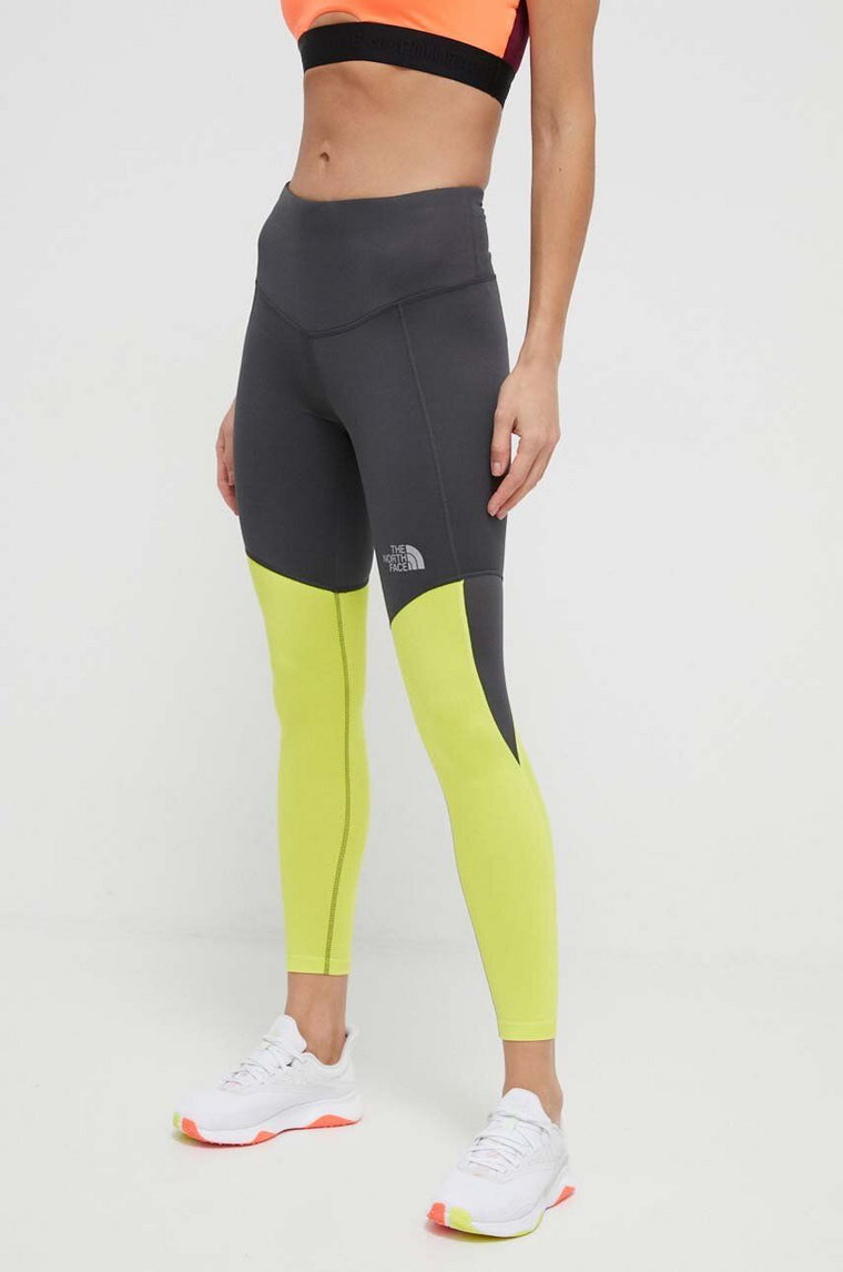 The North Face legginsy sportowe damskie kolor szary wzorzyste