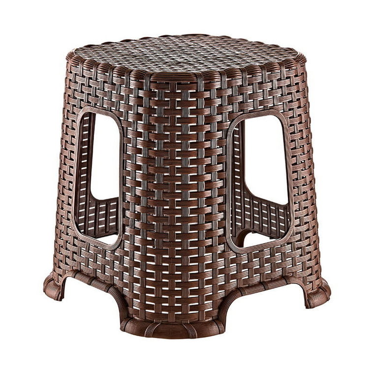 Taboret średni krzesło stołek Rattan brąz