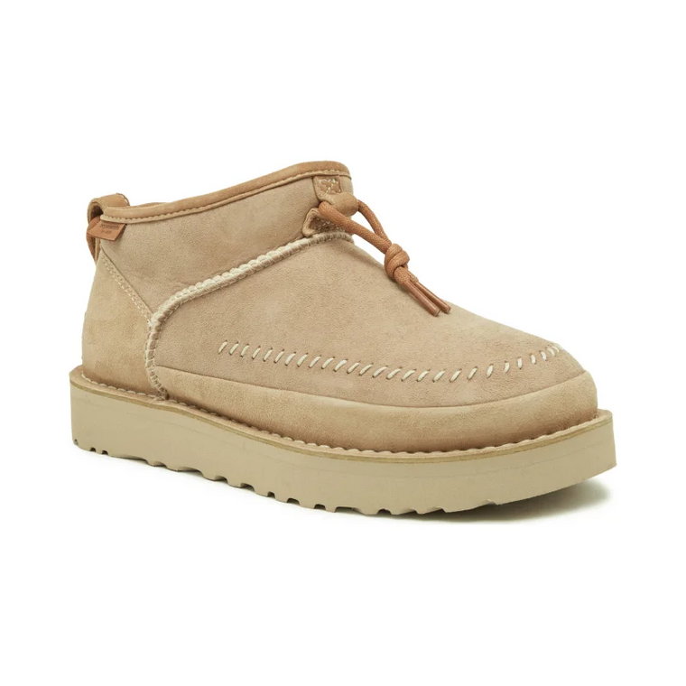 UGG Skórzane śniegowce W ULTRA MINI CRAFTED REGENERATE | z dodatkiem wełny