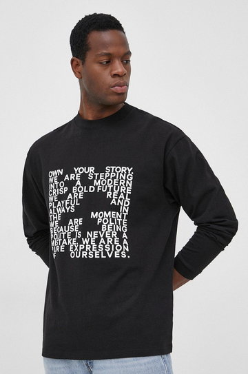 Young Poets Society bluza bawełniana 107042 męska kolor czarny z nadrukiem