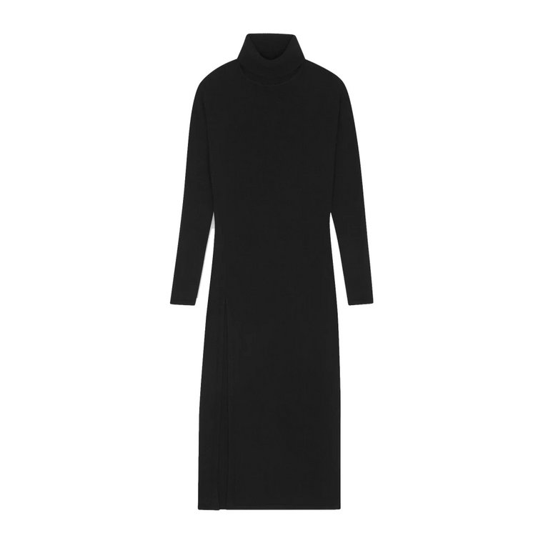 Czarna Sukienka z Kaszmiru - Luksusowa Moda Saint Laurent