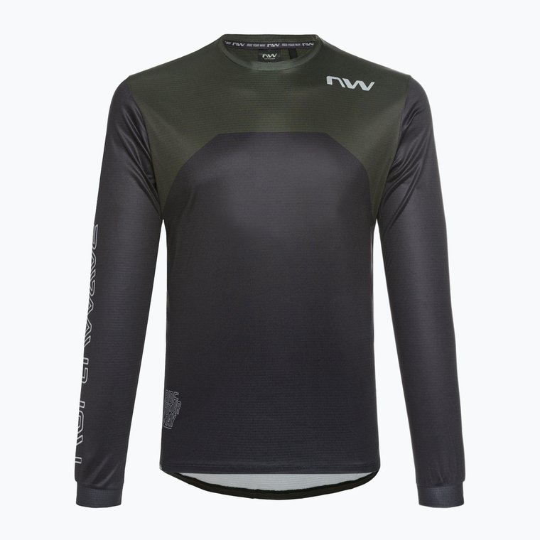 Longsleeve rowerowy męski Northwave Sharp black/forest green