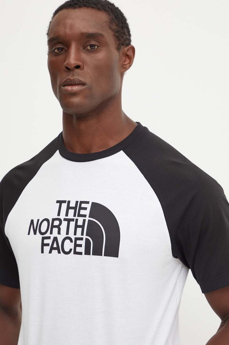 The North Face t-shirt Raglan Easy Tee męski kolor biały z nadrukiem NF0A8A6EFN41