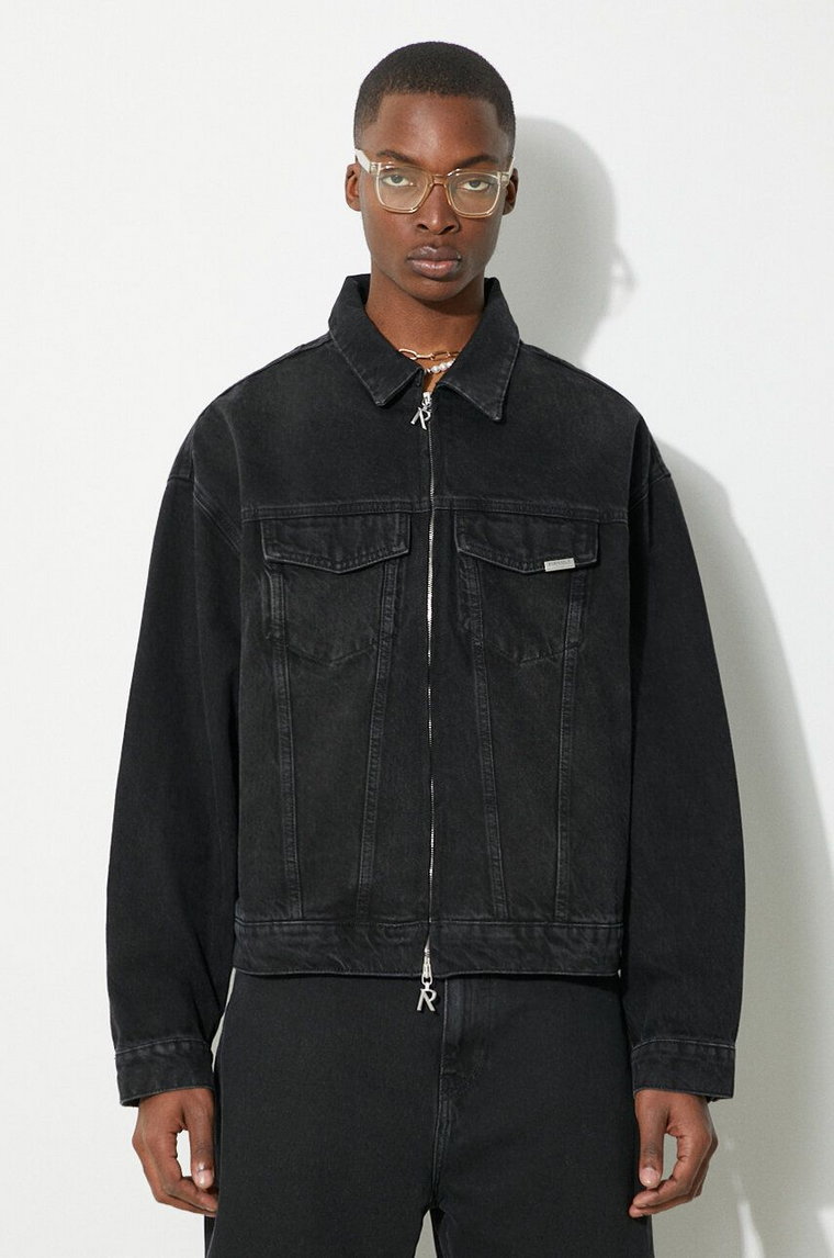 Represent kurtka jeansowa R4 męska kolor czarny przejściowa oversize MLM619.01