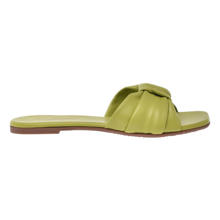 Slippers in lime laminated nappa leather Baldinini