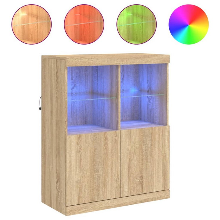 Komoda LED RGB dąb sonoma 81x37x100cm