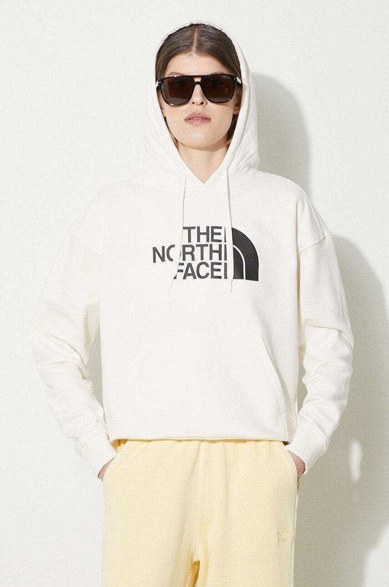 The North Face bluza bawełniana W Light Drew Peak Hoodie damska kolor beżowy z kapturem z nadrukiem NF0A3RZ4QLI1