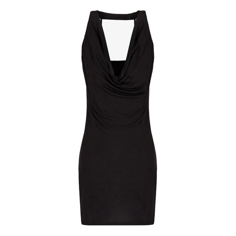 Czarna Mini Sukienka Materiał Wiskoza Armani Exchange