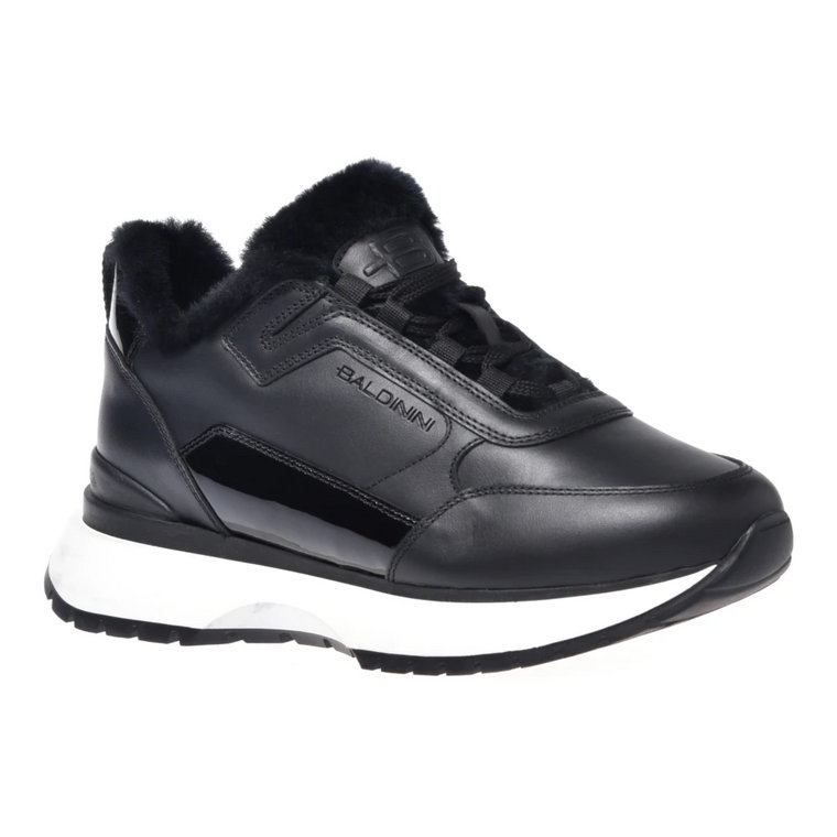 Trainers in black calfskin Baldinini