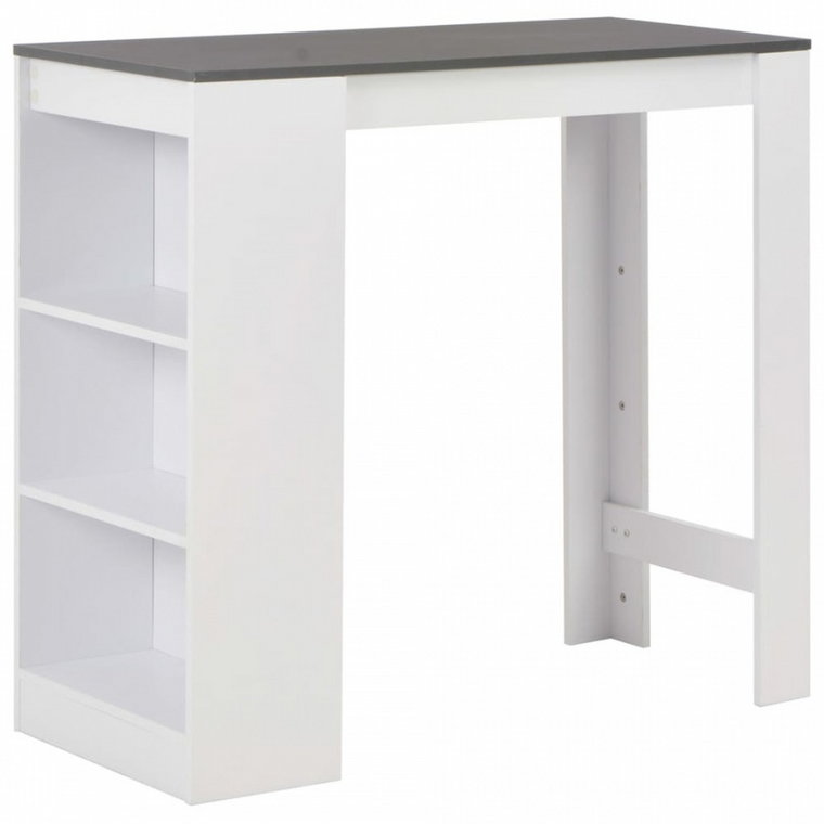 Stolik barowy z półkami, biały, 110 x 50 x 103 cm kod: V-280216