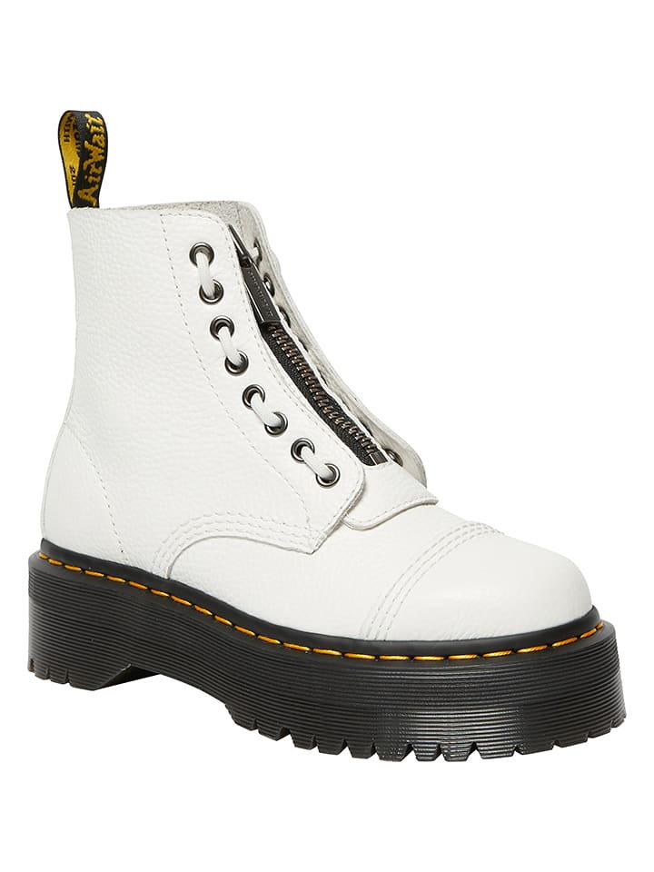 Dr. Martens Skórzane botki w kolorze białym