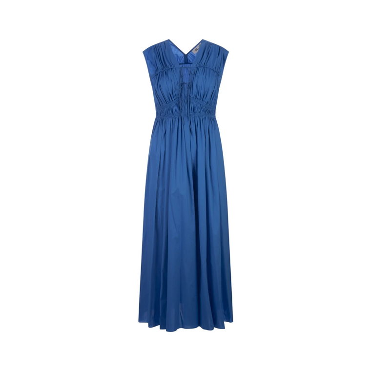 Niebieska Bawełniana Sukienka Midi z Troczkiem Diane Von Furstenberg