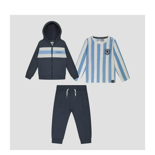 Komplet (kurtka + spodnie + koszulka z długim rękawem) dla dzieci Messi S49313-2 122-128 cm Granatowy (8720815172663). Komplety chłopięce