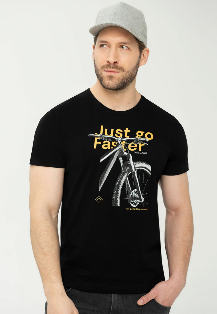Męski t-shirt z nadrukiem rowerowym T-JUST