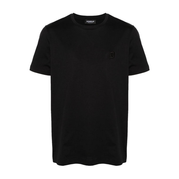Czarne koszulki i pola z haftowanym logo Dondup
