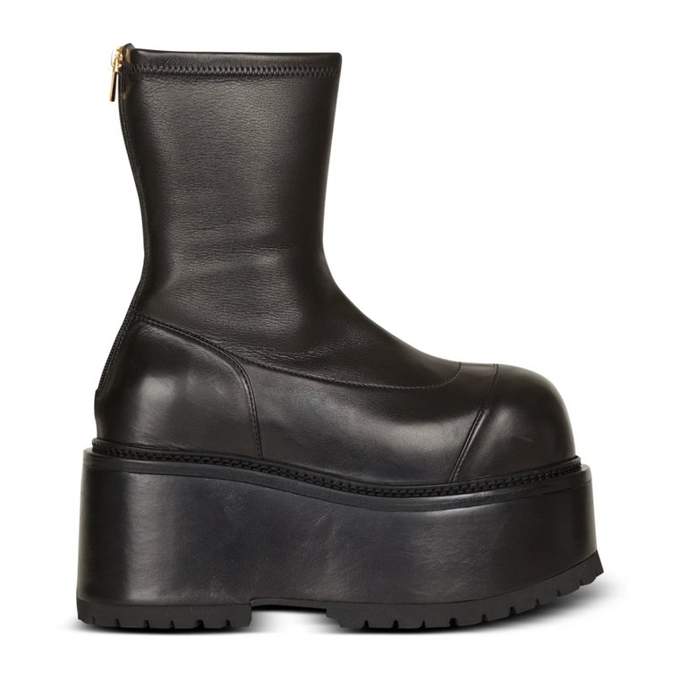 Leather platform boots Balmain