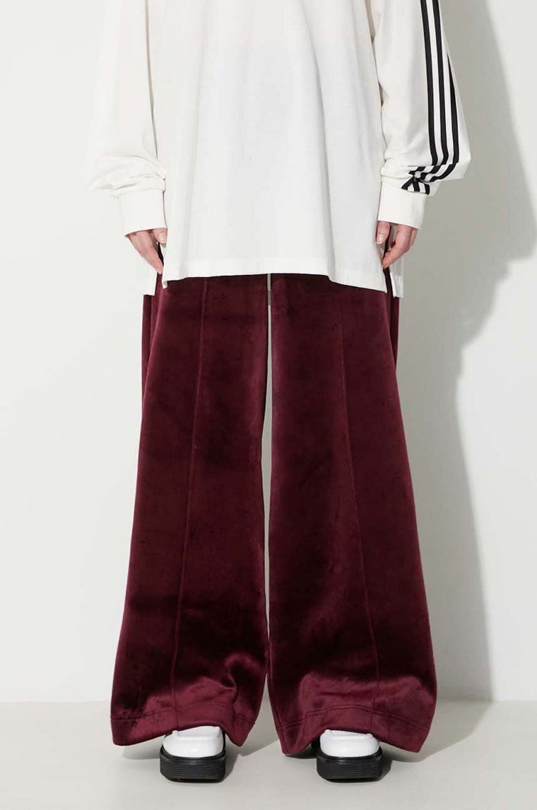 adidas Originals spodnie dresowe Velvet Pant Maroon IL5744 kolor bordowy gładkie