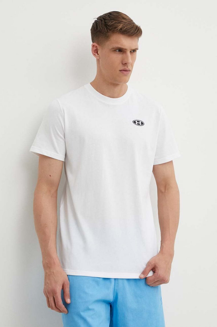 Under Armour t-shirt męski kolor biały gładki