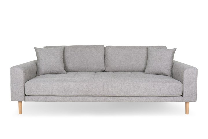 Sofa trzyosobowa Lido Intesi szara skandynawska z podłokietnikami do ...