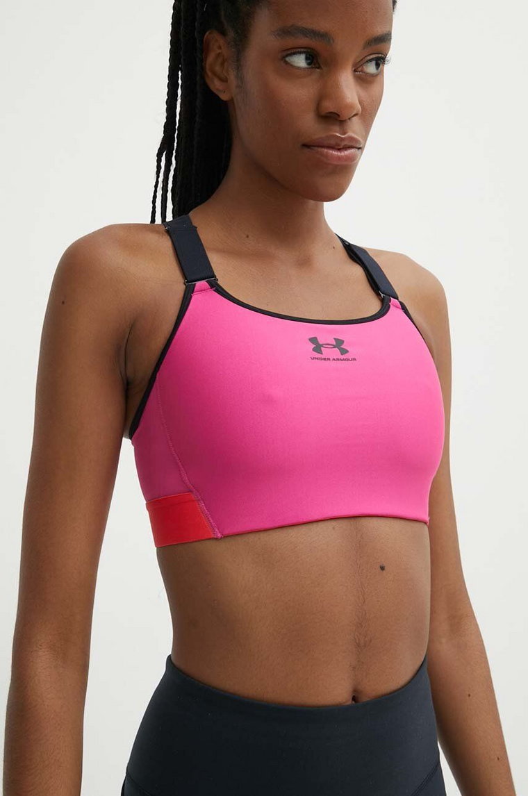 Under Armour biustonosz sportowy kolor różowy gładki 1379195